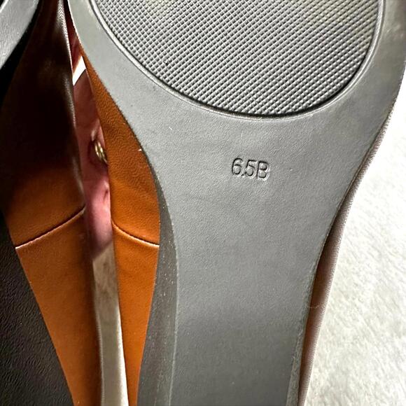 IOB Chaps Pamona Open Toe Slip On Wedges Tan Women’s 6.5B - Picture 9 of 11